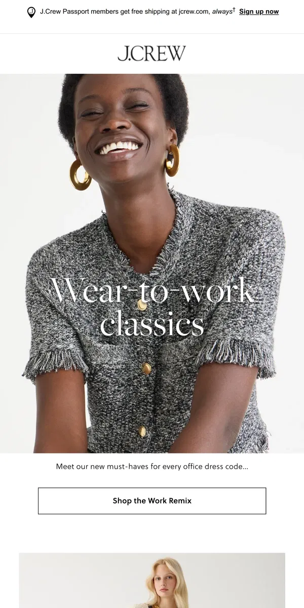 Email from J.Crew. Our best-selling Kate pant, plus more wear-to-work classics