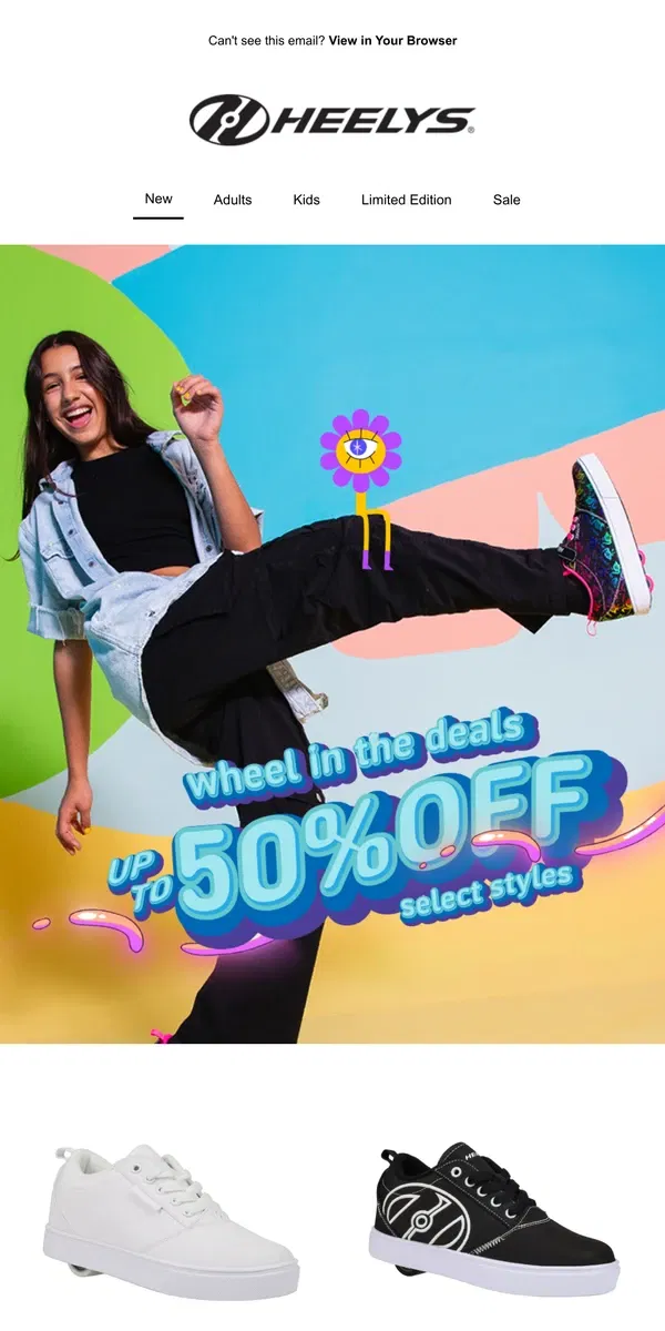 Email from Heelys. 📣 As Low As $19.99