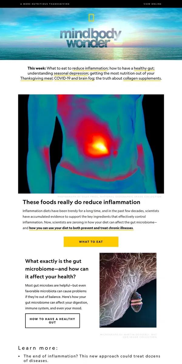 Email from National Geographic. These foods really do reduce inflammation