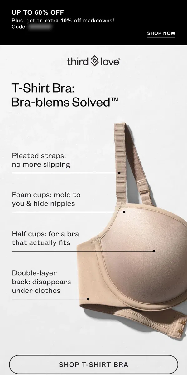 Email from ThirdLove. What makes our T-Shirt Bra different? 