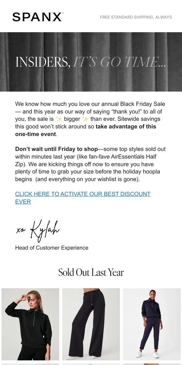 Email from SPANX. The BEST Sale in Our History, Ever. 🛍️🛍️🛍️