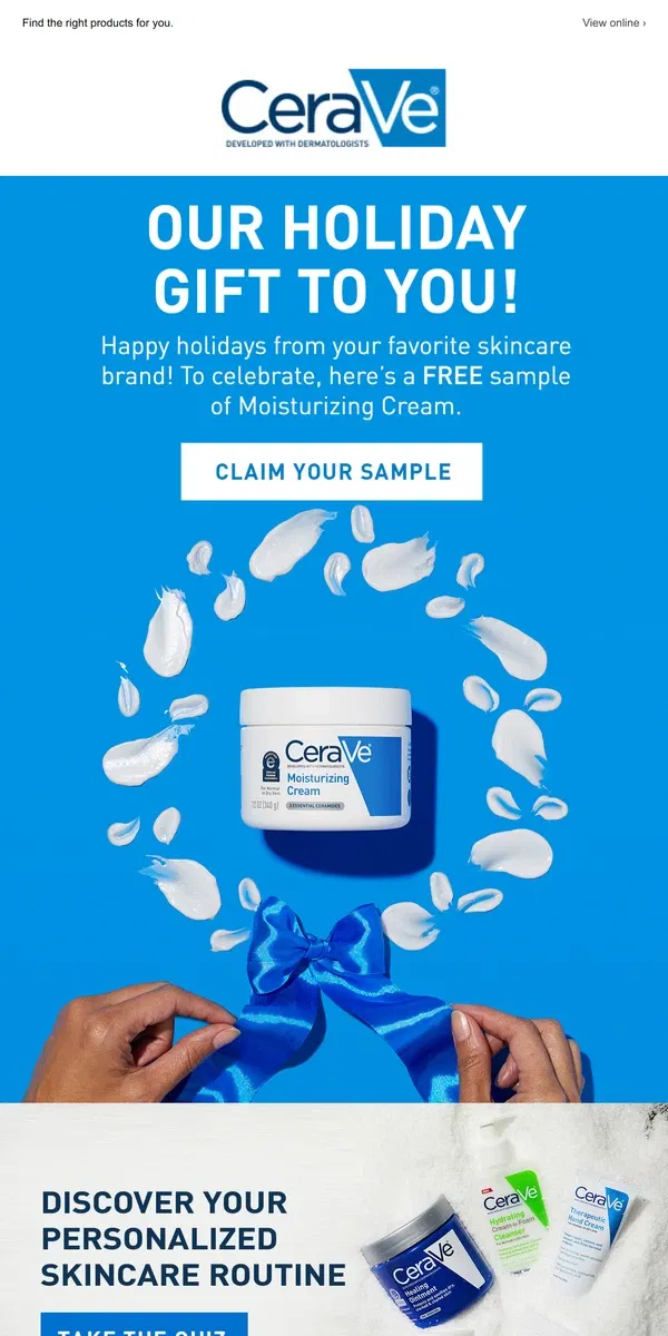 Email from CeraVe. Your Holiday Surprise From CeraVe