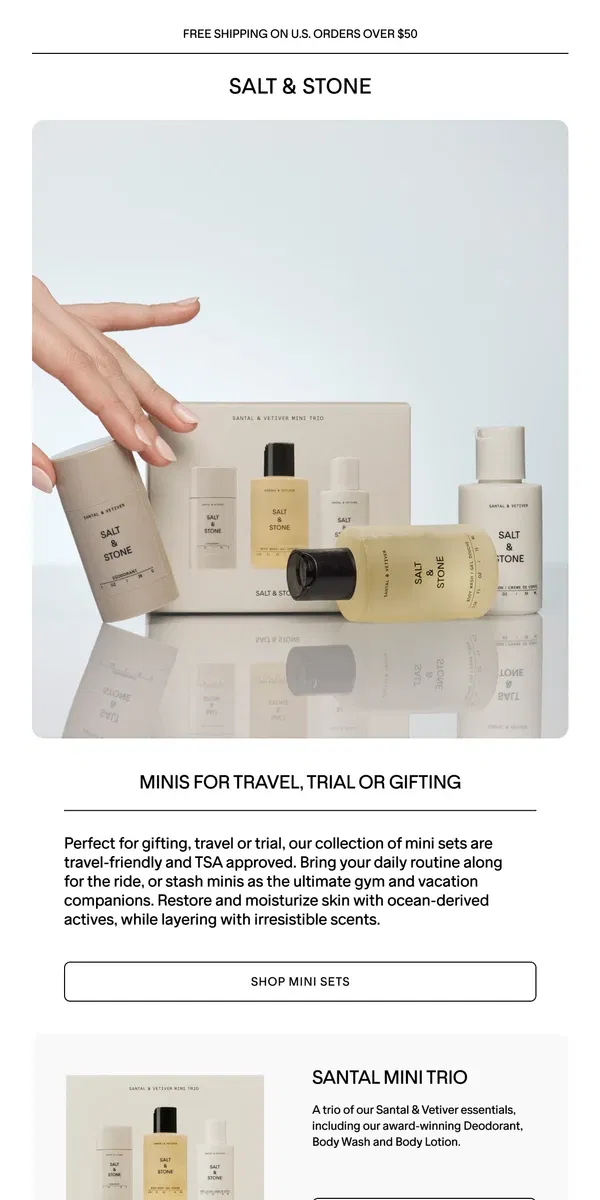 Email from SALT & STONE. Going Places? Minis Are Here