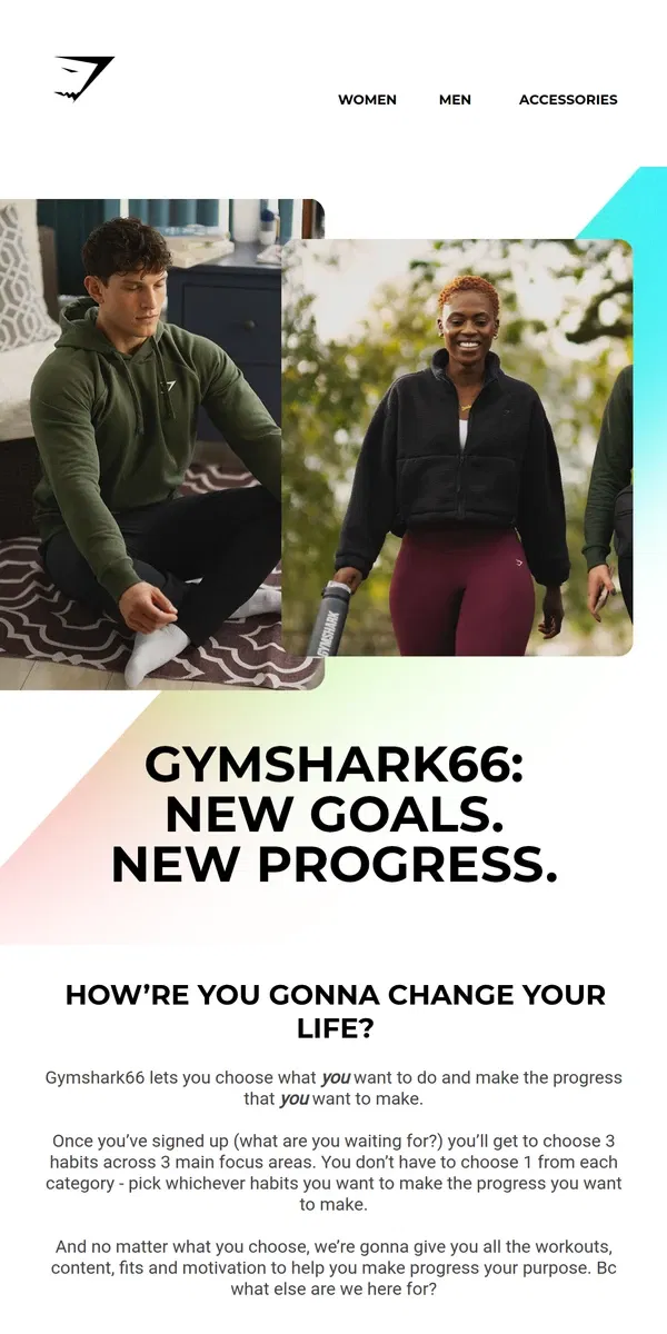 Email from Gymshark. Signed up to Gymshark66 yet? 💪