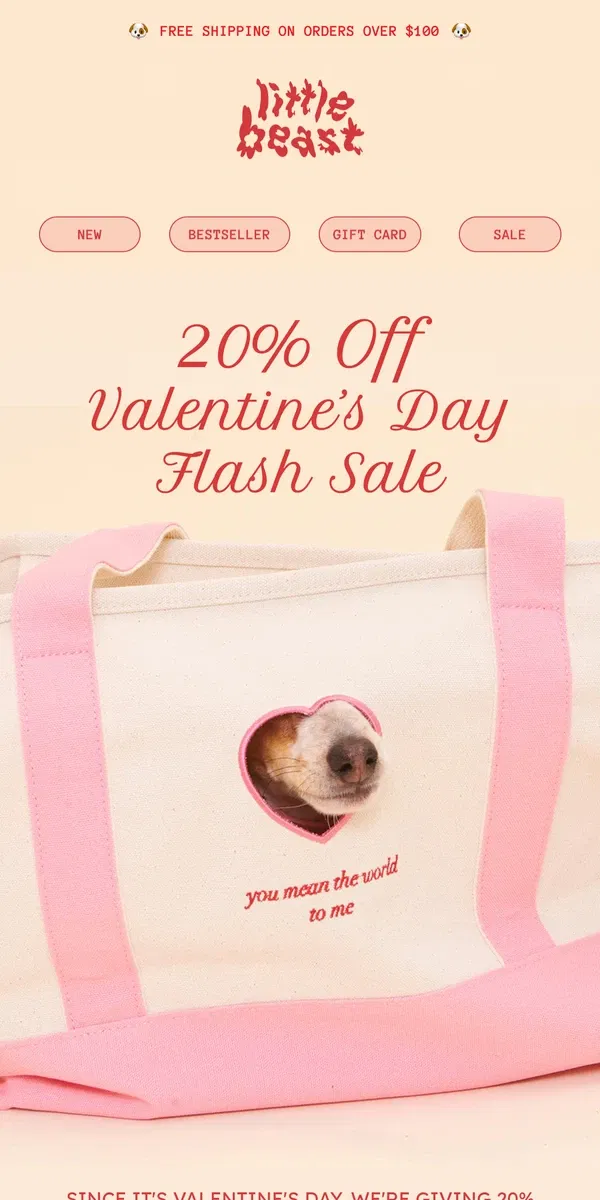 Email from Little Beast. Flash Sale: 20% Off the Love Drop