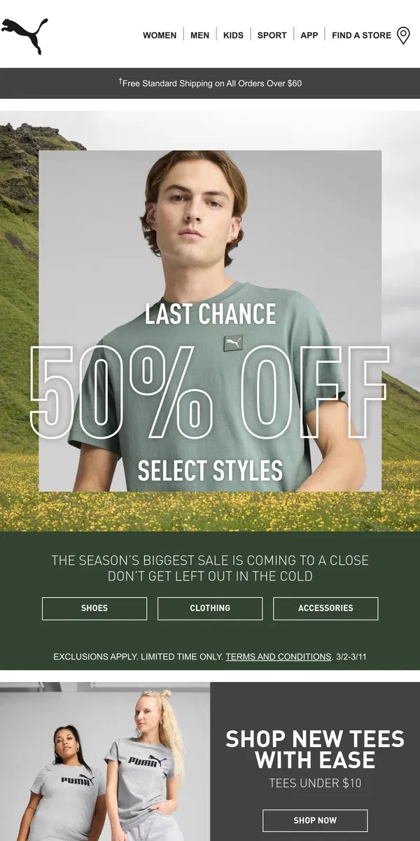 Email from Puma. This Is It: 50% Off Select Styles