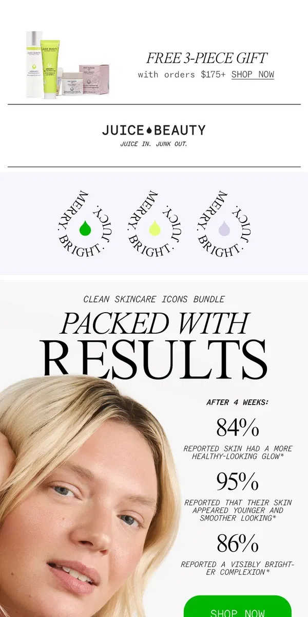 Email from Juice Beauty. Get Your Juiciest Skin Yet