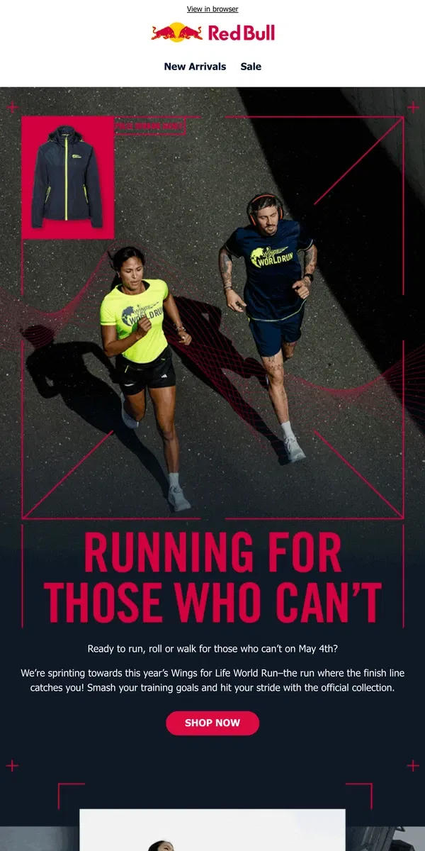 Email from Red Bull. Smash your running goals 💪