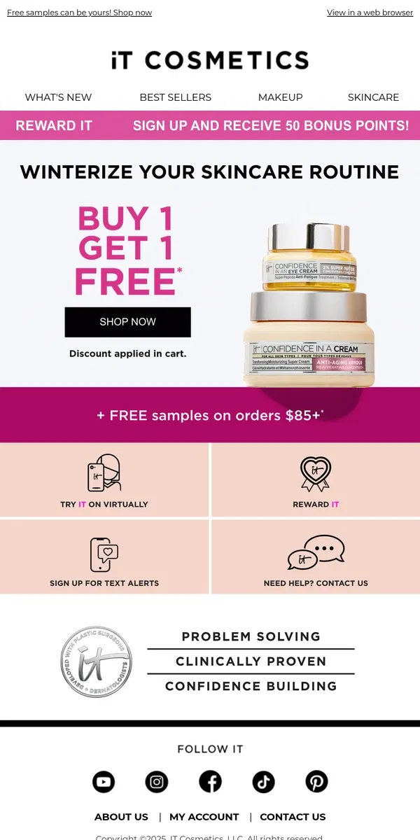 Email from IT Cosmetics. Surprise! We put best sellers on sale!