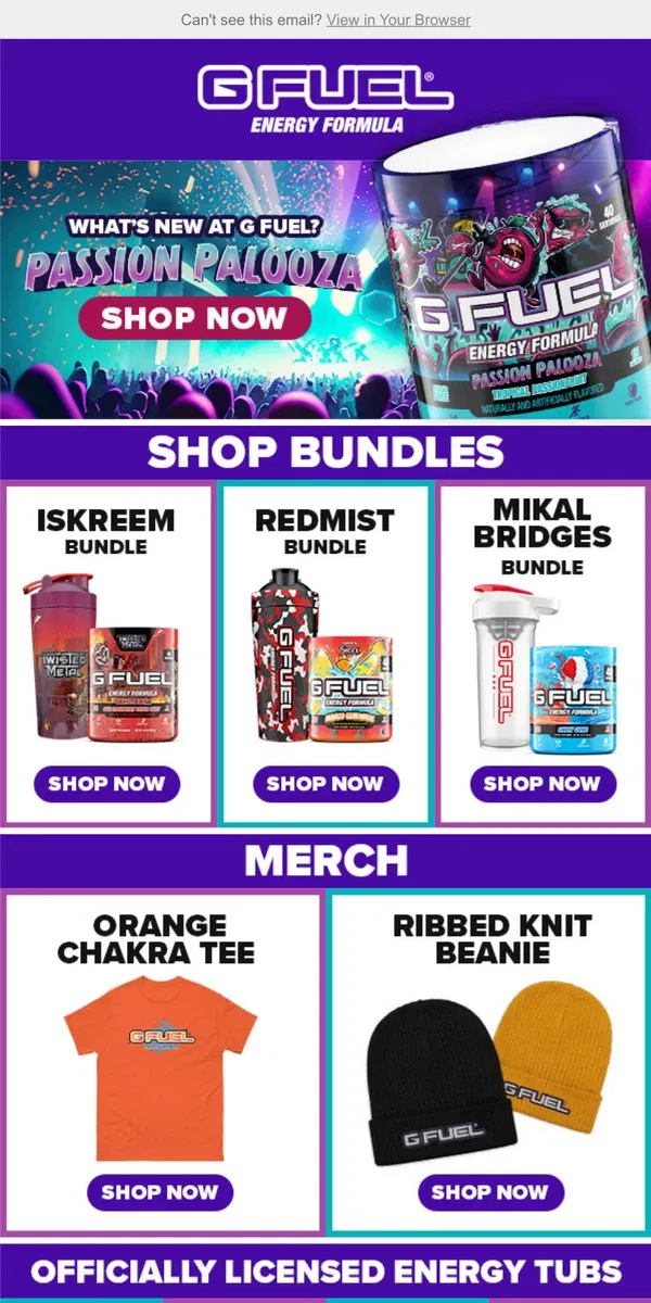 Email from G FUEL. Taste the Excitement of G Fuel's New Lineup 🤩