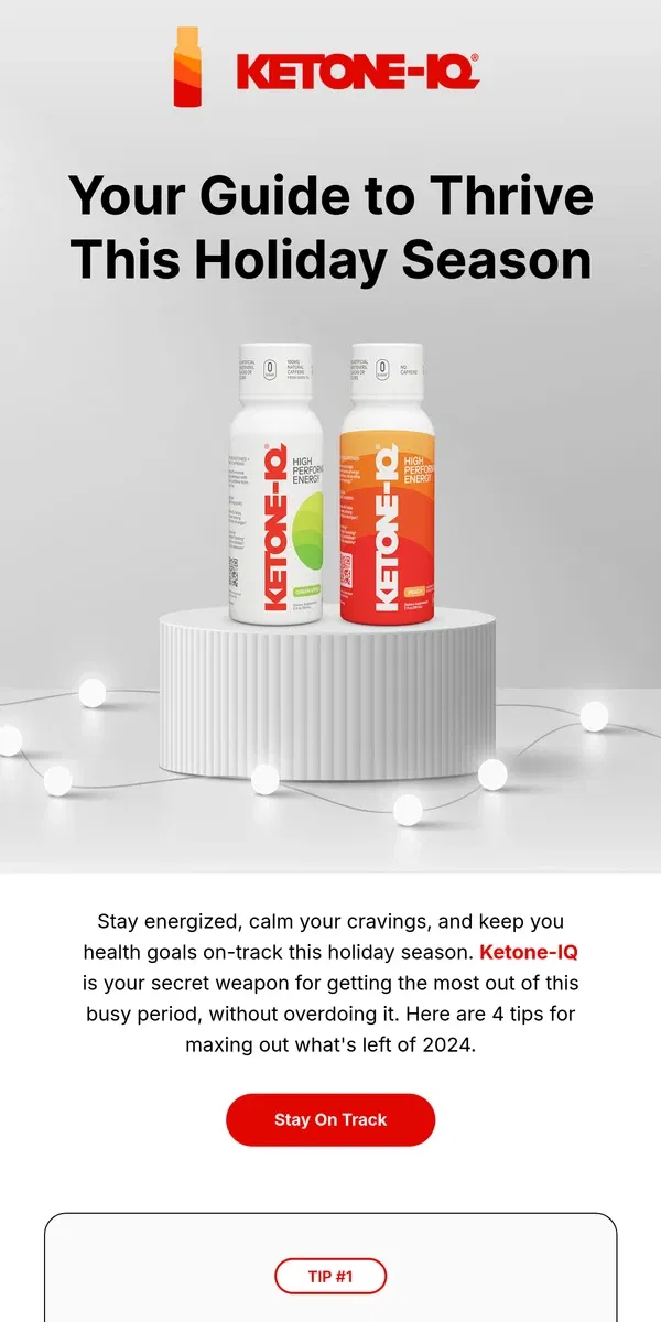 Email from Ketone-IQ. Take on the Holidays