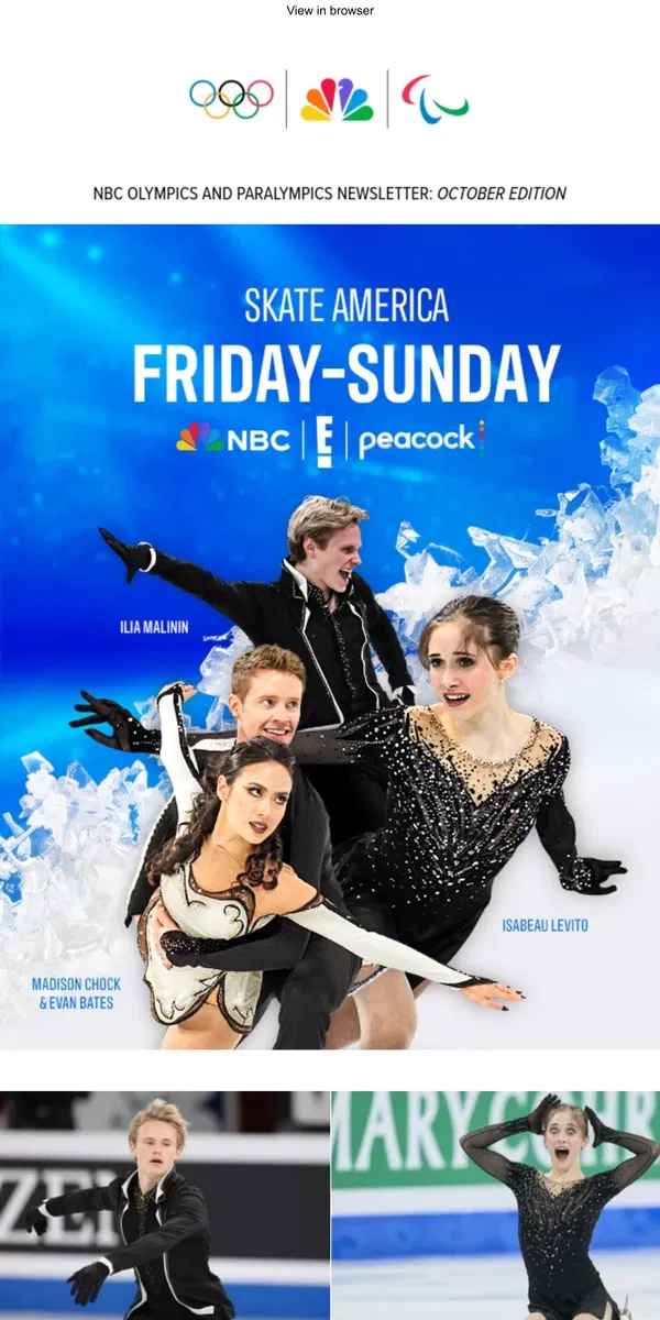 Email from NBC Sports. Fall into Figure Skating Season ⛸🍂