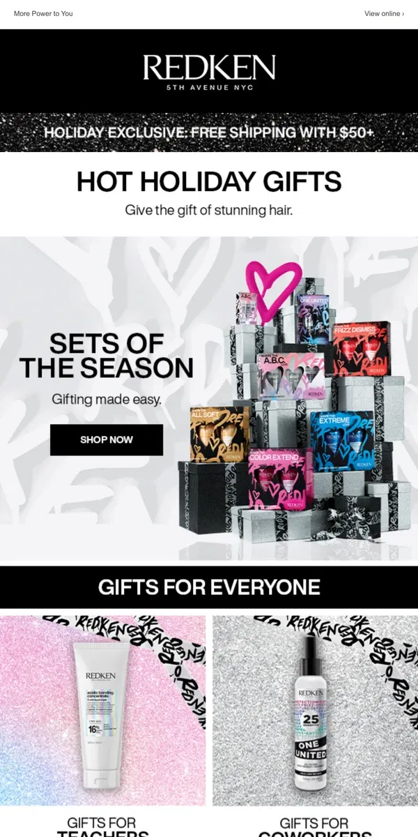 Email from Redken. 🎁 Gifts for Everyone!  Gifting Made Easy with Gift Sets!