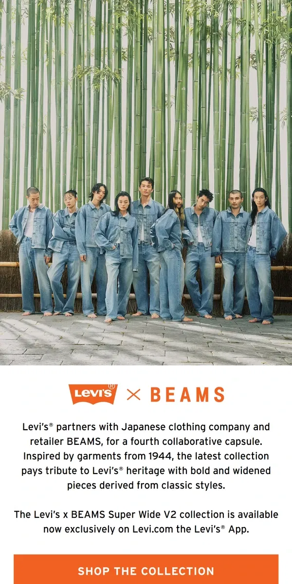 Email from Levi's. Levi’s® x BEAMS