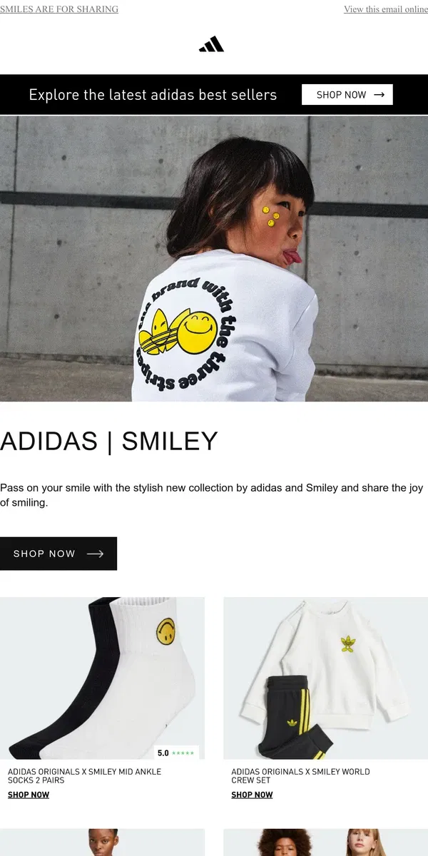 Email from Adidas. Welcome to Smiley season.