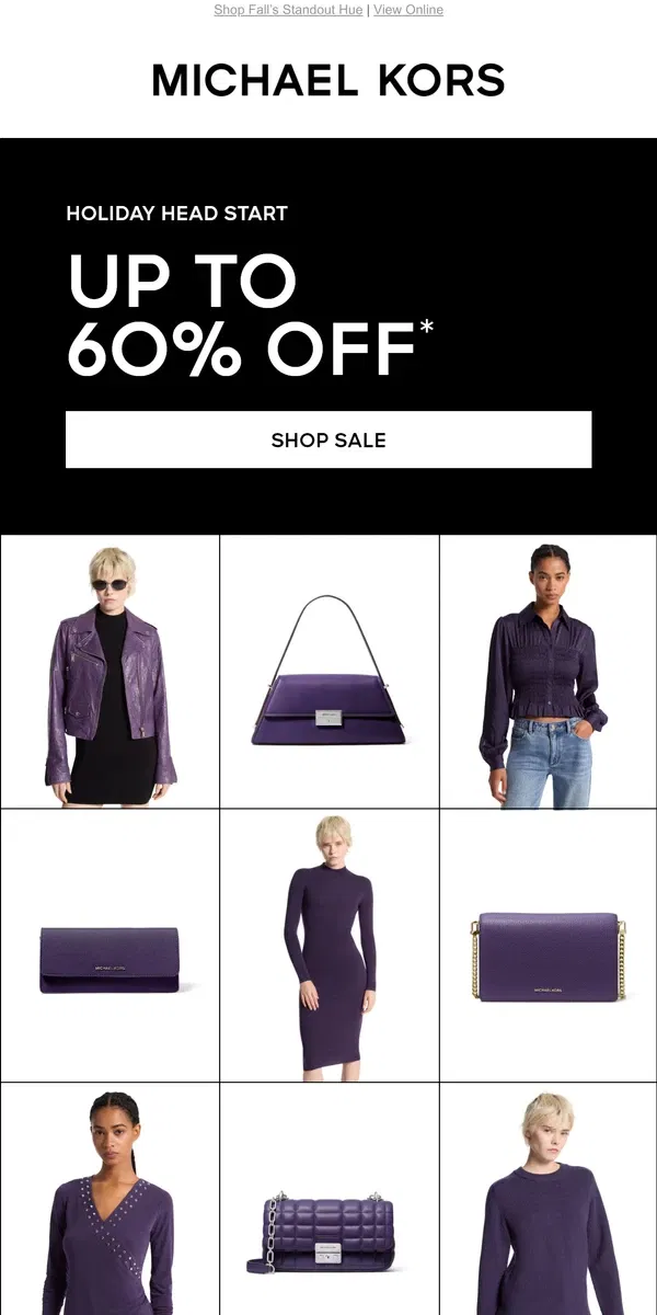 Email from Michael Kors. Up To 60% Off Your Future Favorites