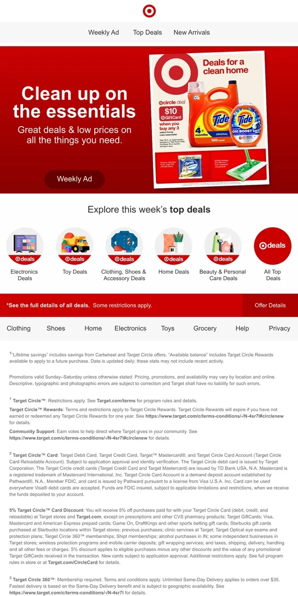 Email from Target. Use the Weekly Ad to get weekend-ready with Top Offers.