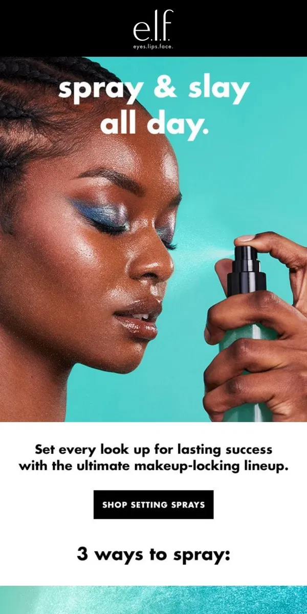 Email from e.l.f.. Shake up the way you set makeup 💦