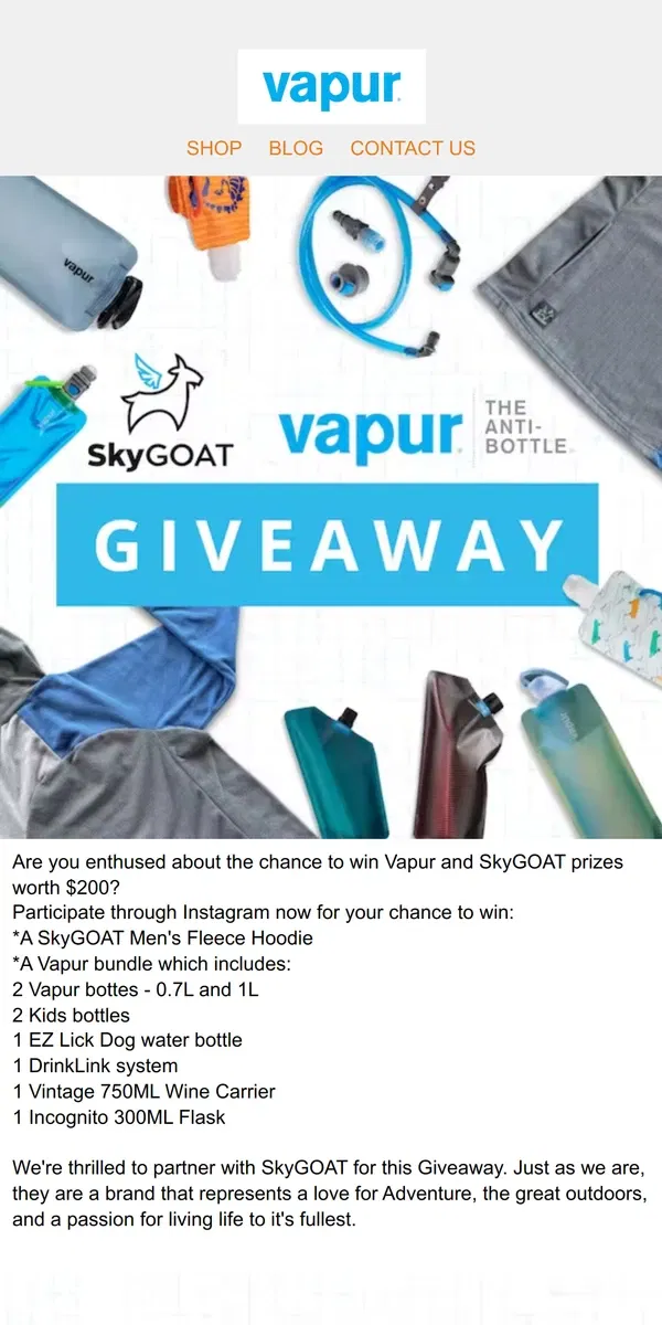 Email from Vapur. Did someone say Giveaway Day?  😀