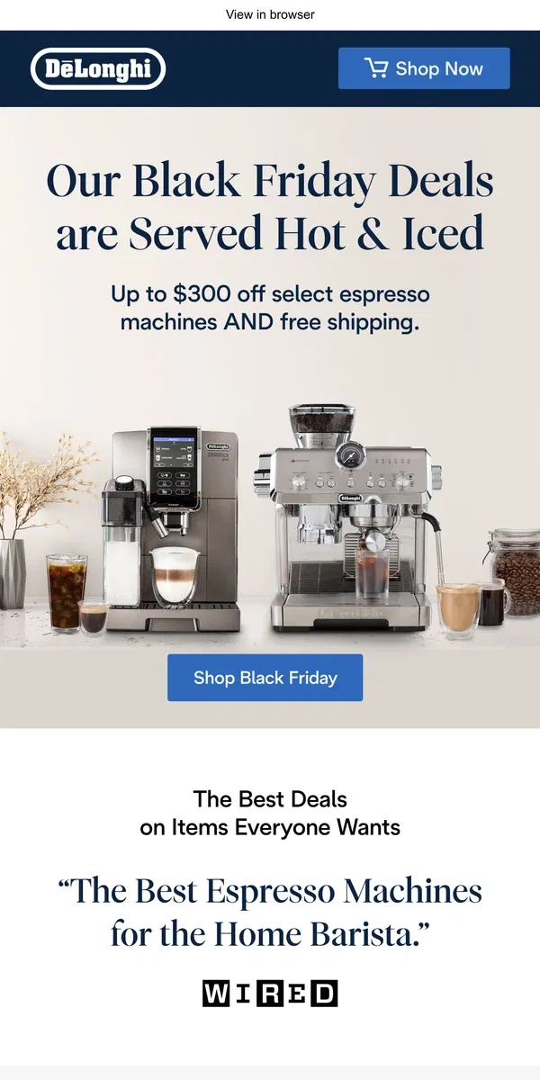 Email from De'Longhi. The Black Friday email you’ve been waiting for!