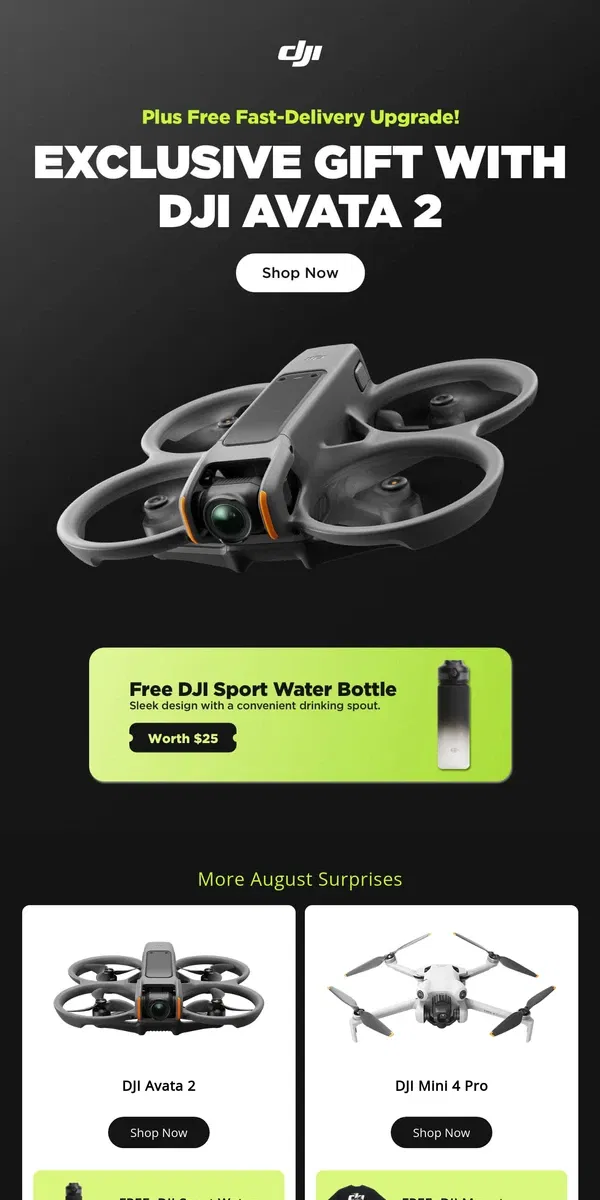 Email from DJI. August Special: Free Gift With DJI Avata 2!