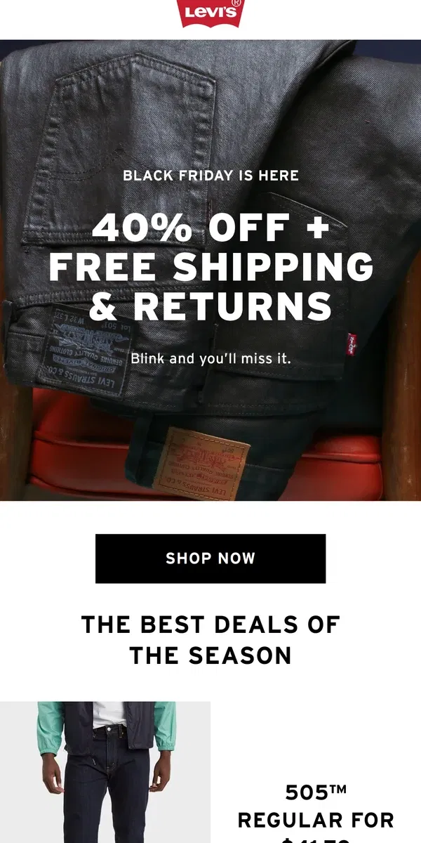 Email from Levi's. This Black Friday sale >>>