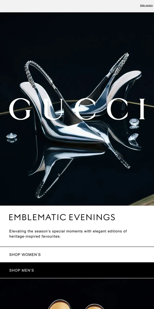 Email from GUCCI. A Signature Glow