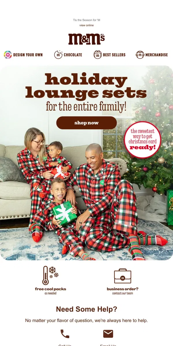 Email from M&M's. Cozy Up with NEW Matching Lounge Sets