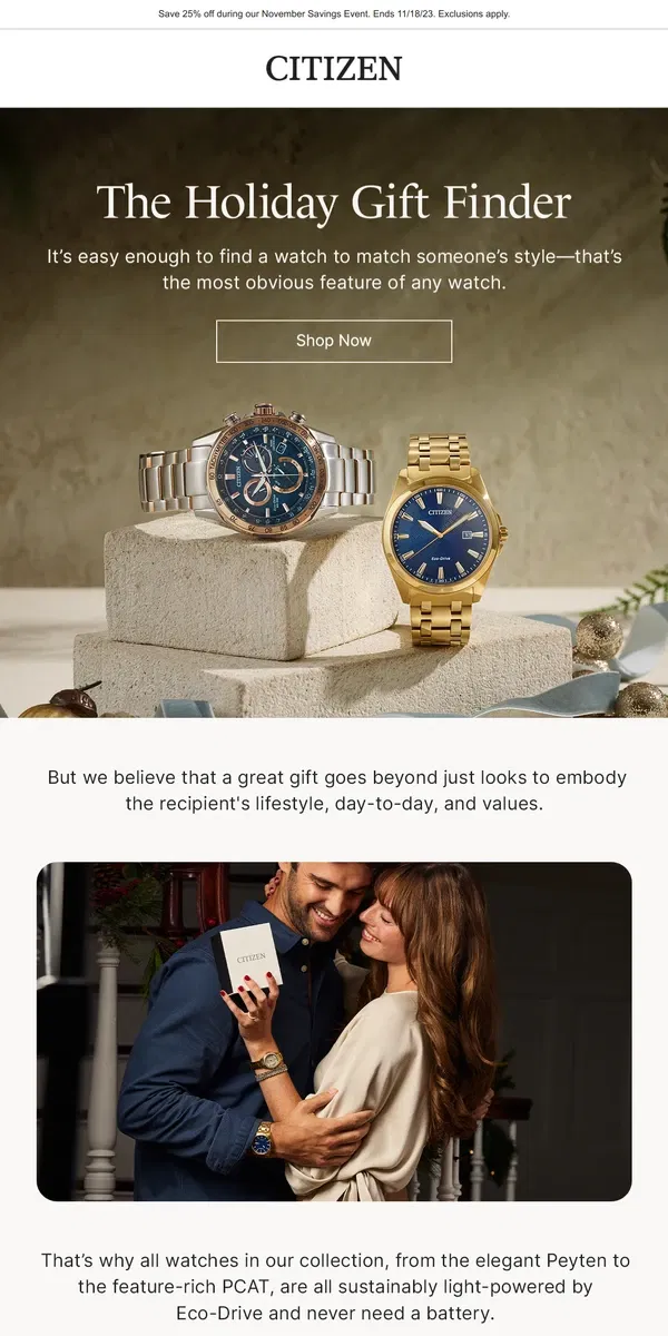 Email from Citizen Watch. Find the Perfect Gift 🎁