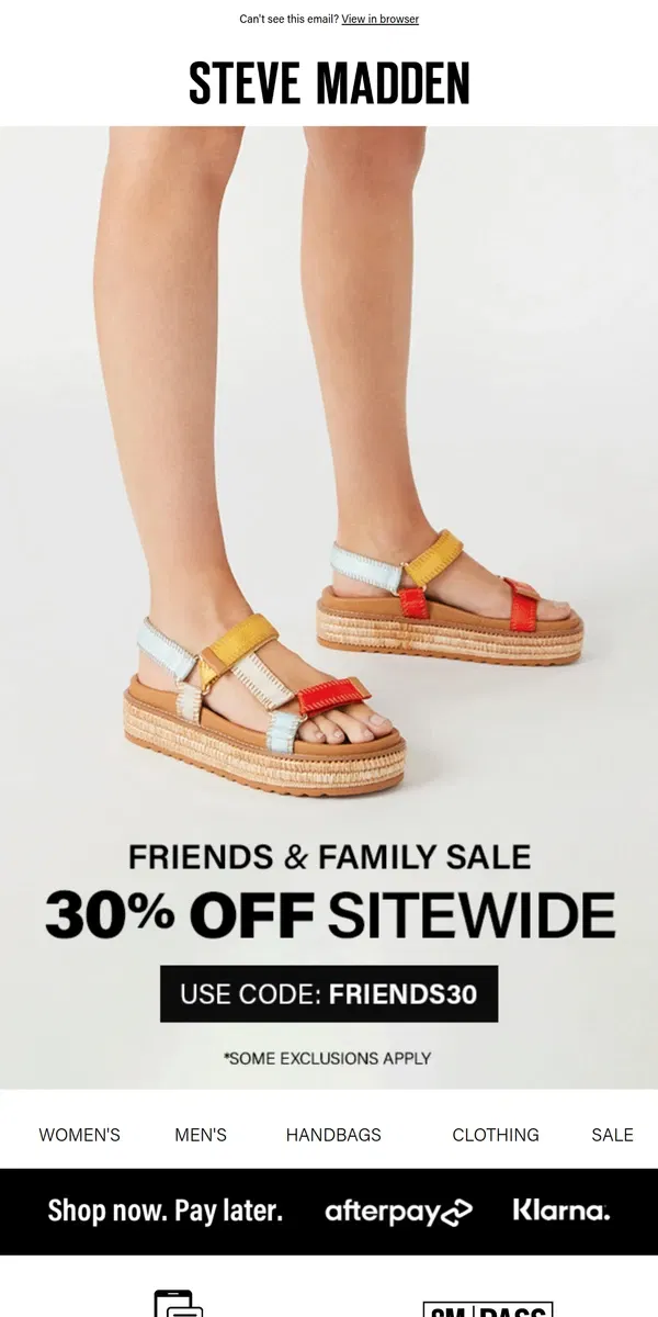 Email from Steve Madden. Sandals Starting At $49