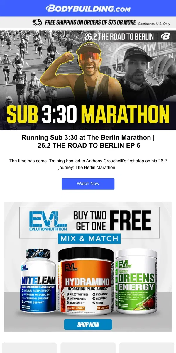 Email from Bodybuilding.com. 🎥 Just Dropped: The Road to Berlin - Ep. 6 