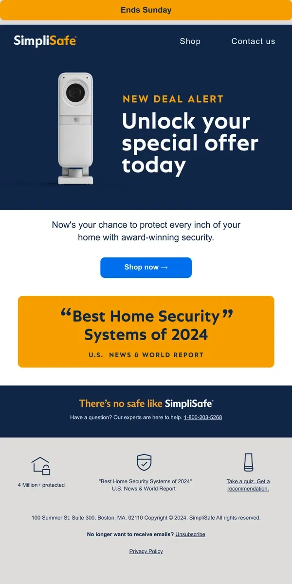 Email from SimpliSafe. Score this great offer on award-winning security