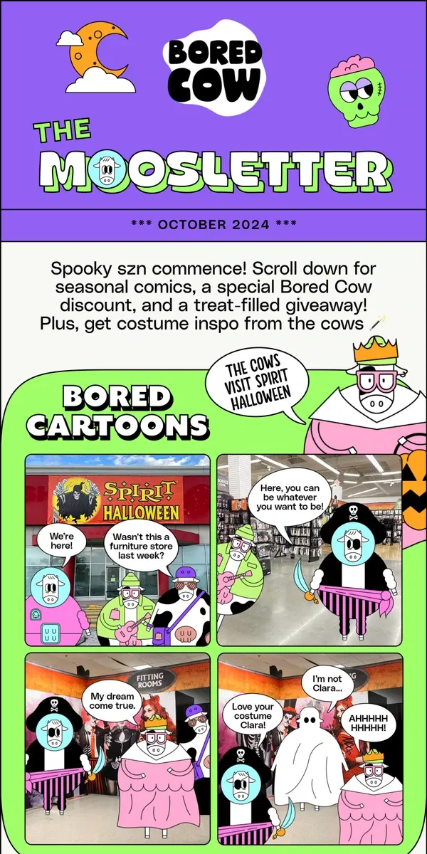 Email from Bored Cow. Our October Moosletter is here!