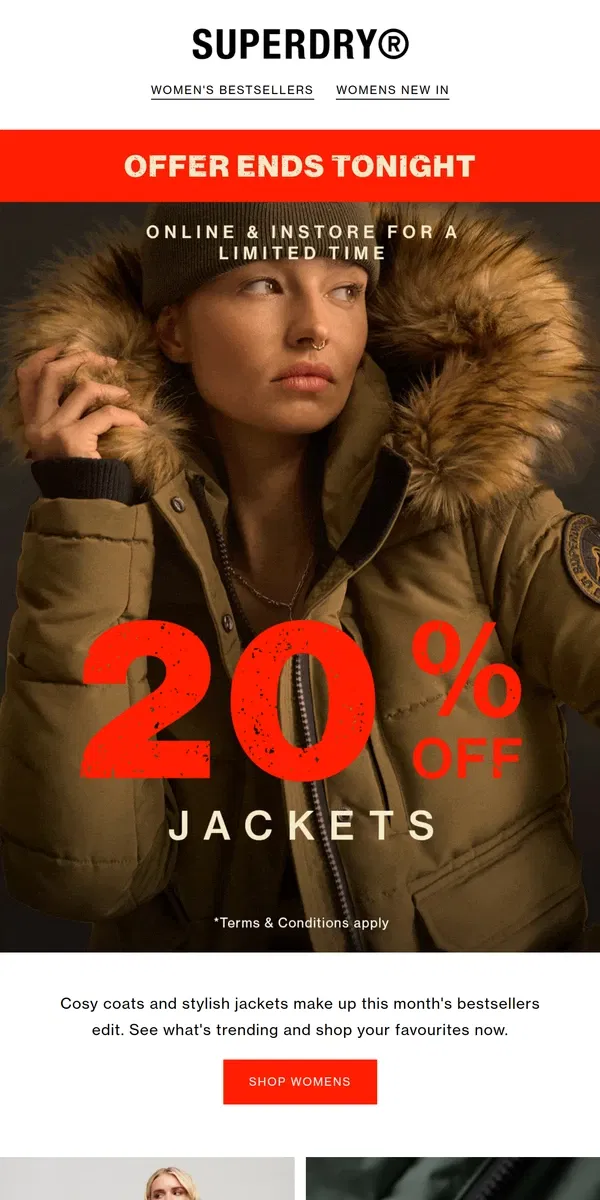 Email from Superdry. Our bestselling jackets