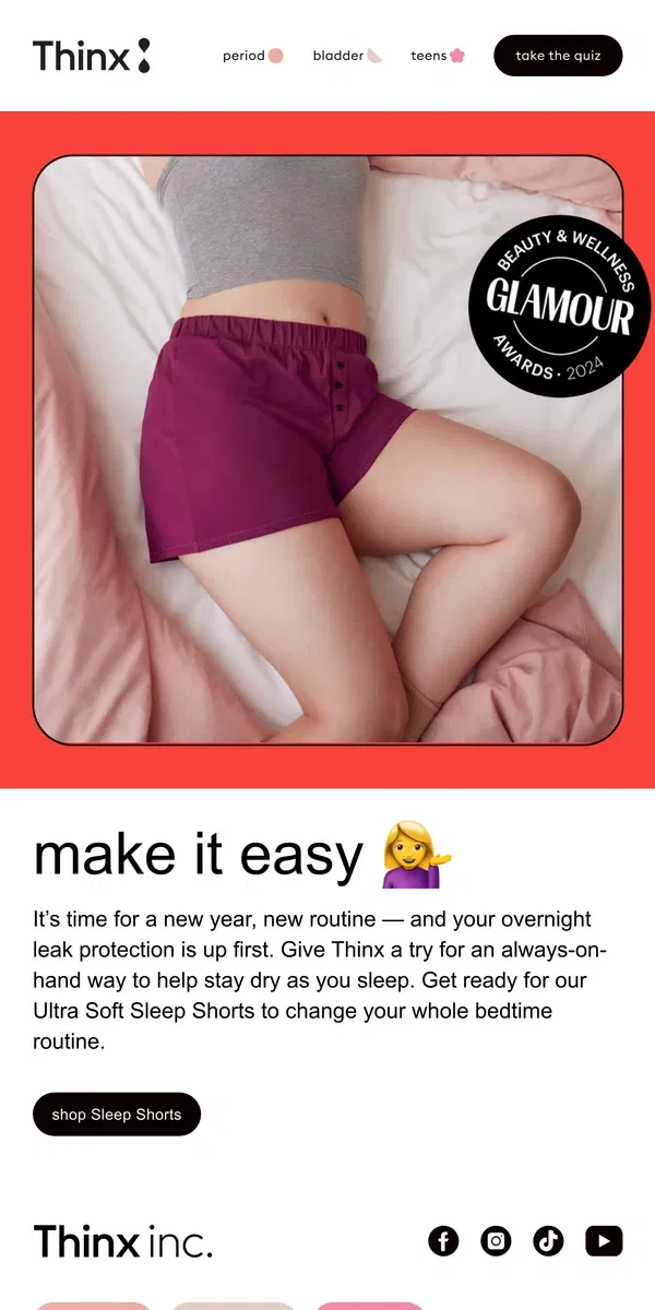 Email from Thinx. It’s super easy ✔