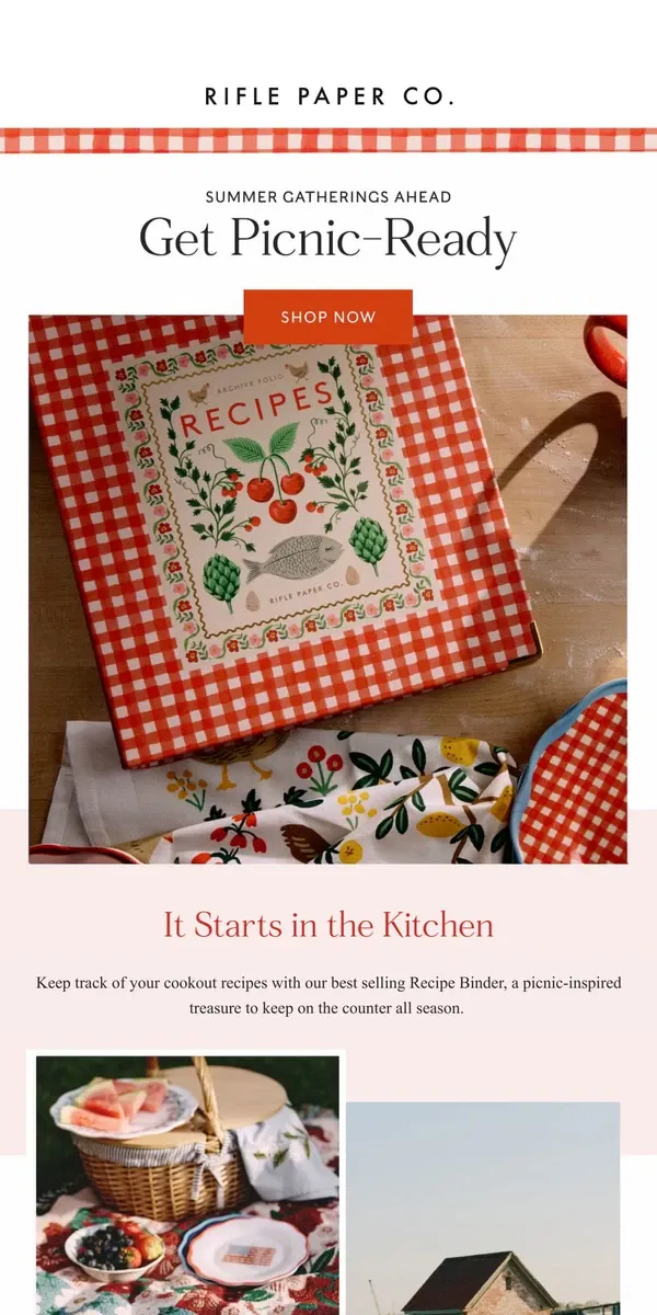 Email from Rifle Paper Co.. Seasonal Favorites for Your Picnic ☀️