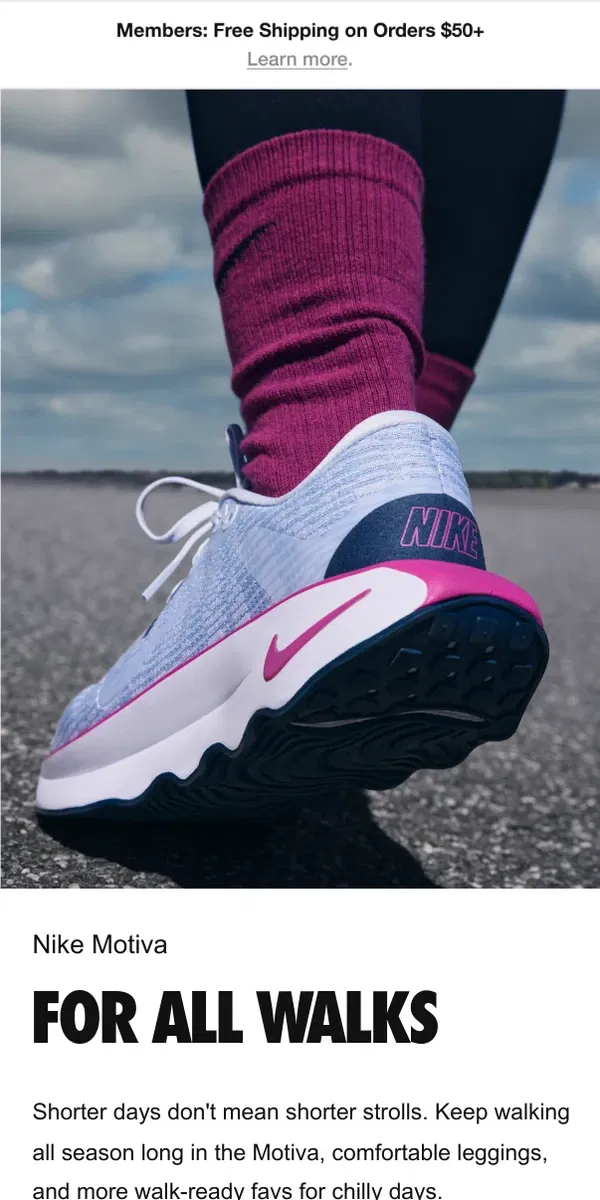 Email from Nike. Walk on clouds