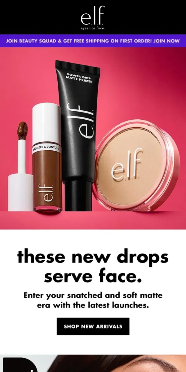 Email from e.l.f.. NEW 🔥😍 Fresh-faced finds				 