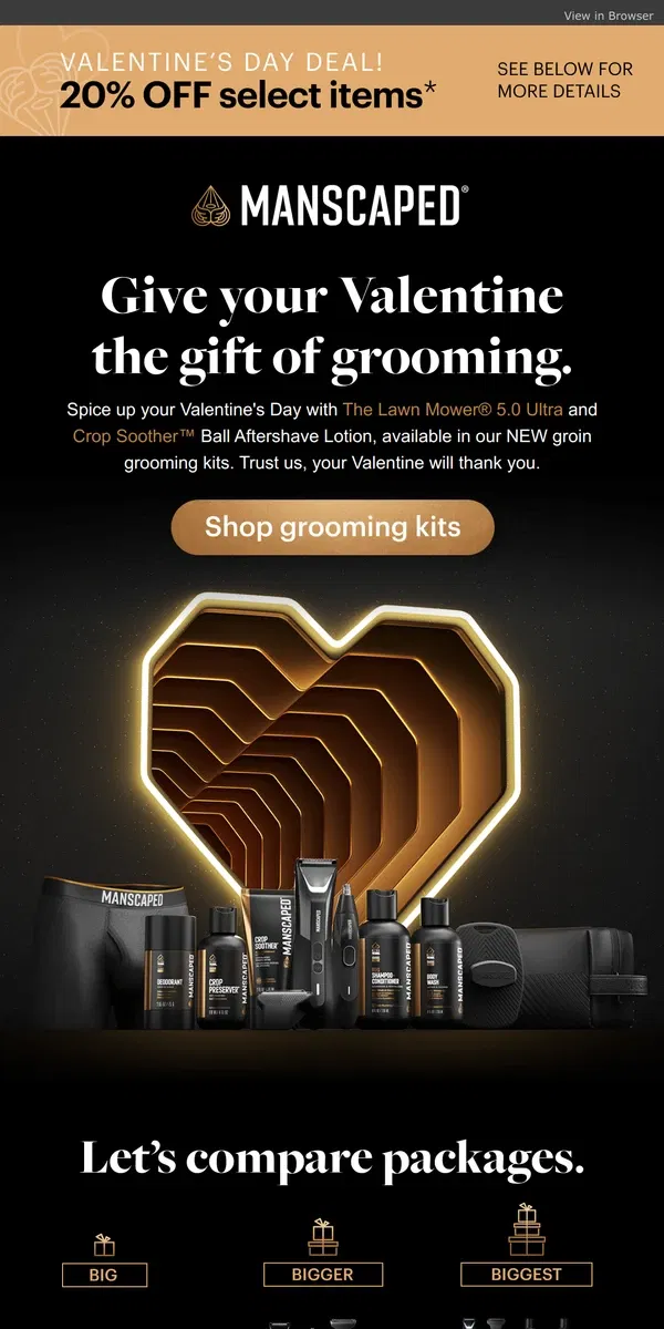 Email from MANSCAPED. New grooming kits