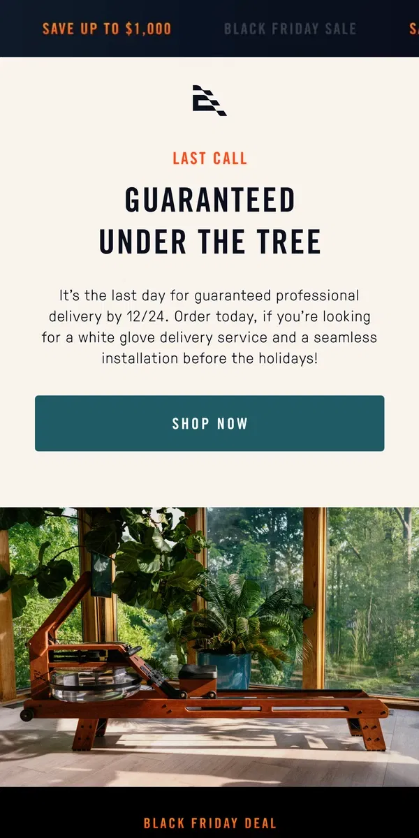 Email from Ergatta. Guarantee it’s under the tree 🎄