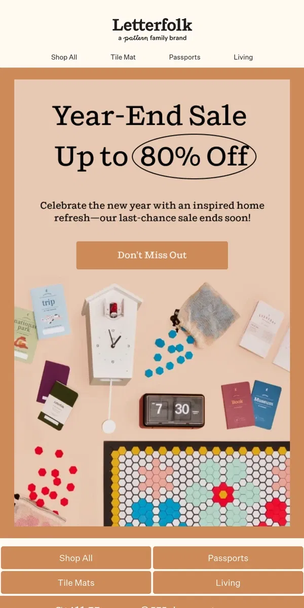 Email from Letterfolk. Our last-chance sale ends soon