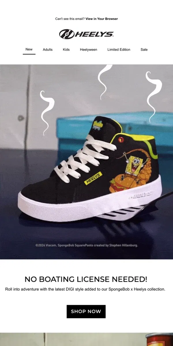 Email from Heelys. Are Ya Ready? 🧽