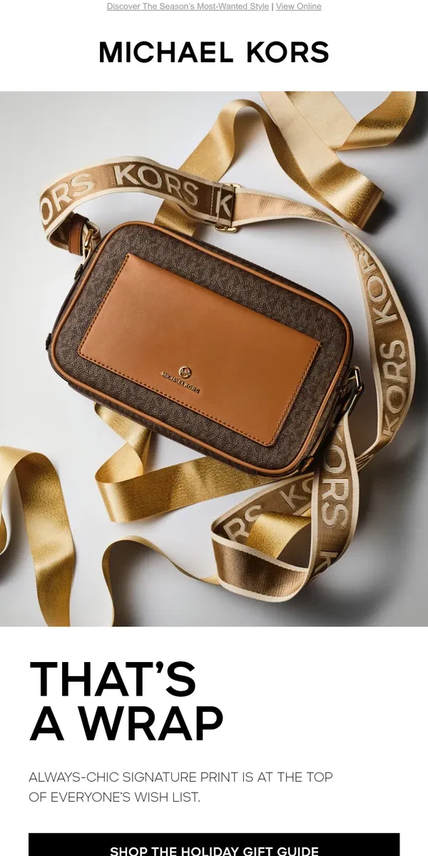 Email from Michael Kors. Gift It: Signature Logo Handbags