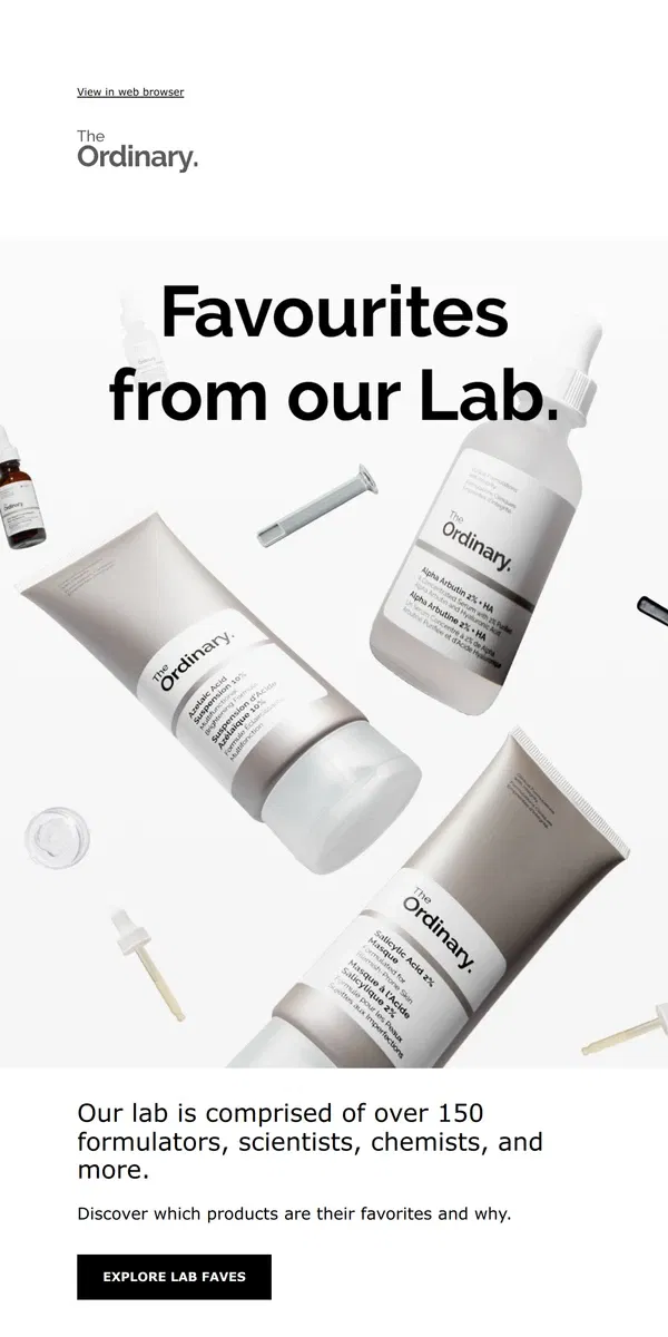 Email from The Ordinary. Favorite Skincare from our Formulators.