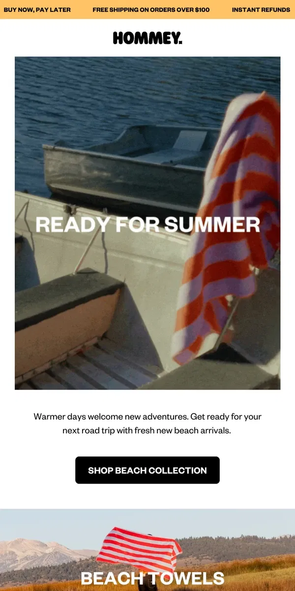 Email from Hommey. NEW IN: READY FOR SUMMER