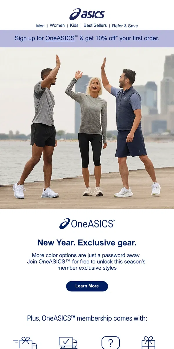 Email from ASICS. Unlock member exclusive styles 🔓