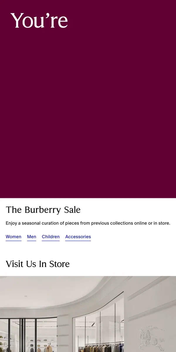 Email from Burberry. The Burberry Sale has arrived