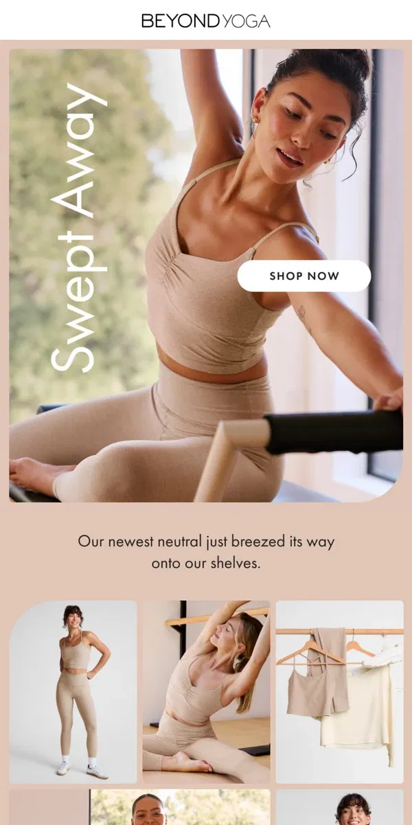 Email from Beyond Yoga. NEW Sand Swept Is Here