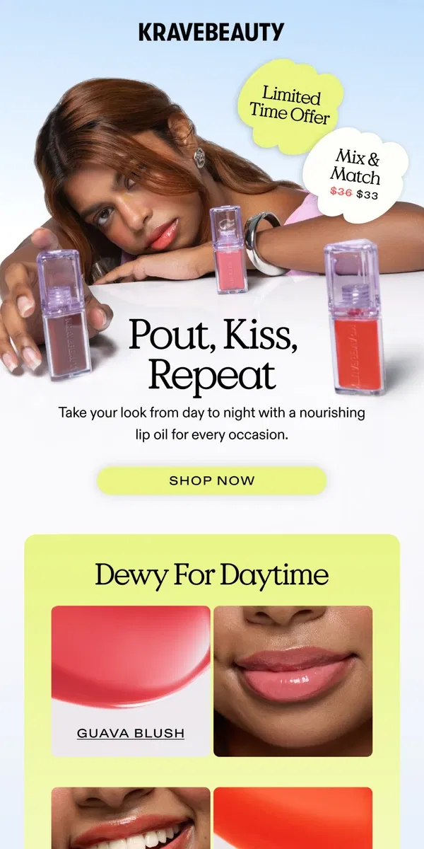 Email from KraveBeauty. Juicy Lips All Day (and Night!)