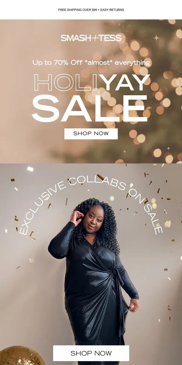 Email from Smash + Tess. Sale continues for Boxing Week!